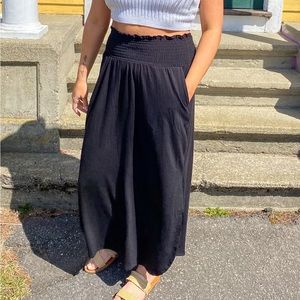 Smocked waist maxi skirt